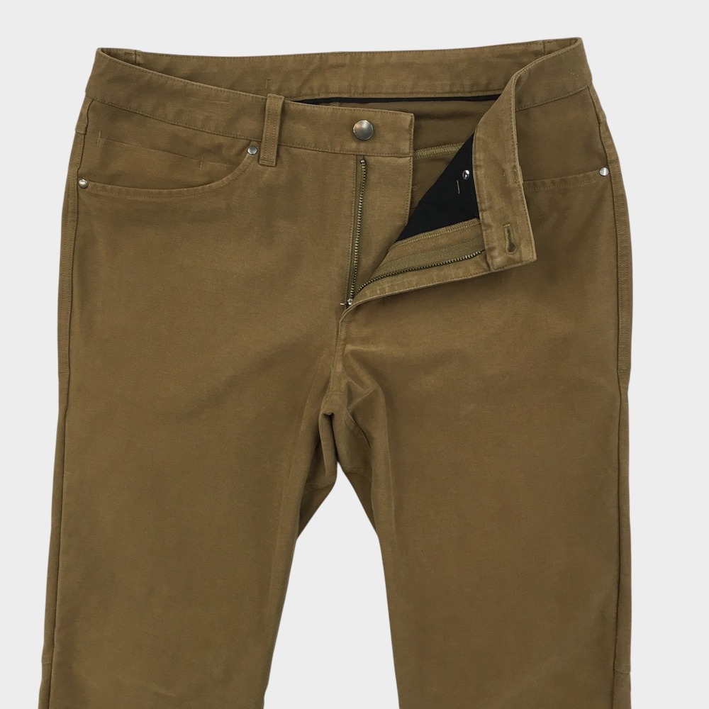 Lululemon Mens ABC Pant Slim Fit Canvas Brown Khaki Size 32